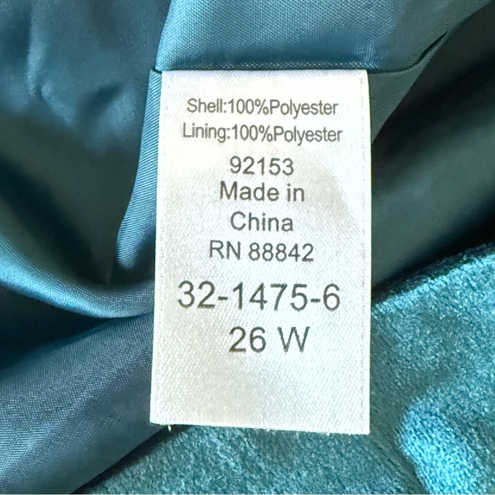 Roaman’s Teal Velvet Women's Blazer Jacket Size 26W - Picture 7 of 8